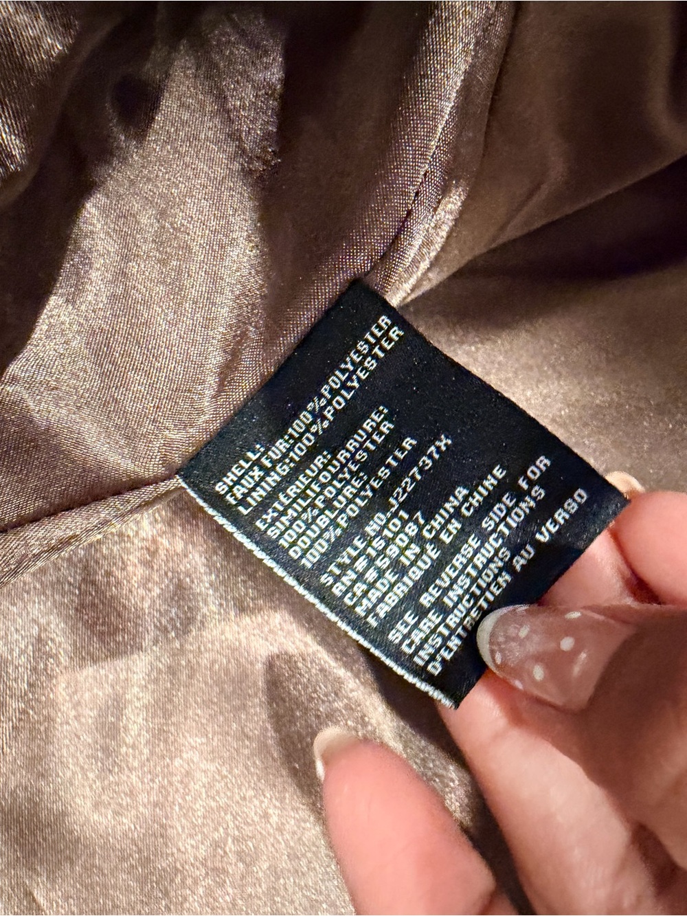 Jones New York Plush Faux Fur Teddy Coat in Taupe - Picture 5 of 5